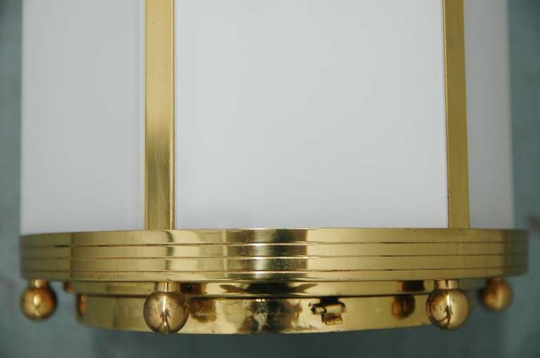 Mid-20th Century Large Art Deco Style Brass Lantern