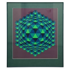 'Sharp' 1977 Op-Art Screenprint by Victor Vasarely