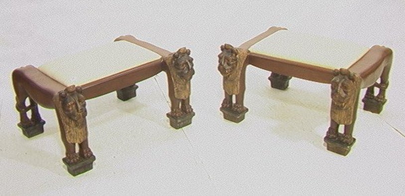 Large Pair of Egyptian Revival Benches