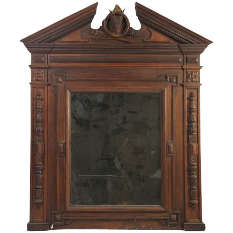Powerful Over-Mantle in Walnut, American