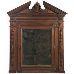 Antique Powerful Over-Mantle in Walnut, American