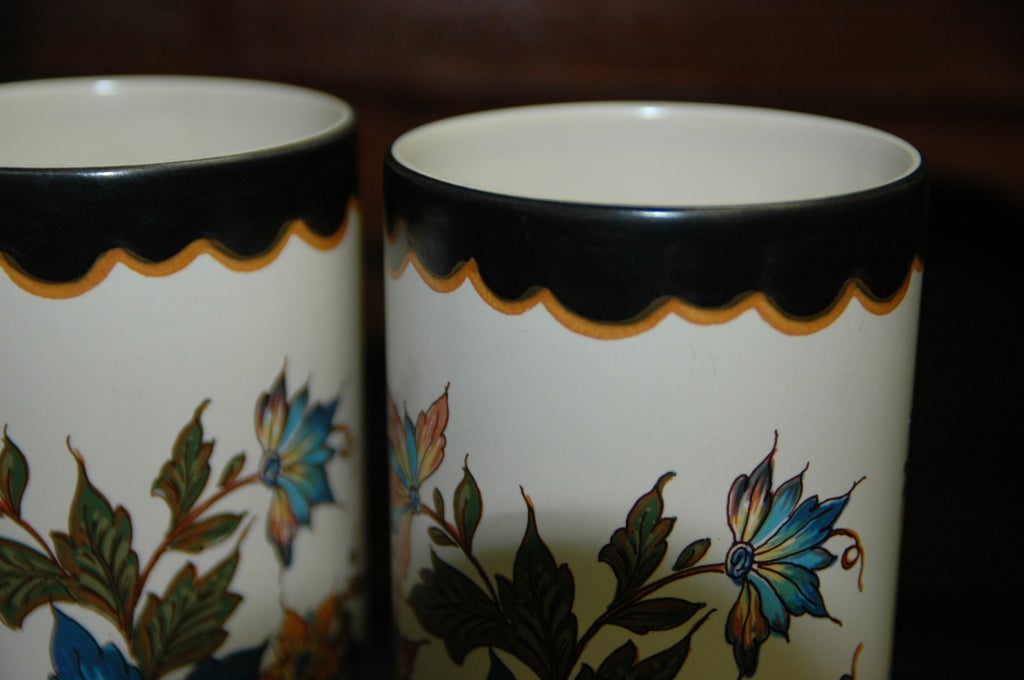 Dutch Pair of Art Deco Ceramic Vases, Netherlands, circa 1930