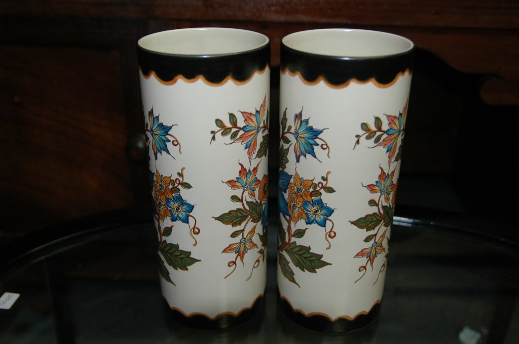 Pair of Art Deco Ceramic Vases, Netherlands, circa 1930 In Excellent Condition In NYC, NY