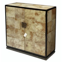 Parchment & Ebonized Wood Cabinet after Jean-Michel Frank