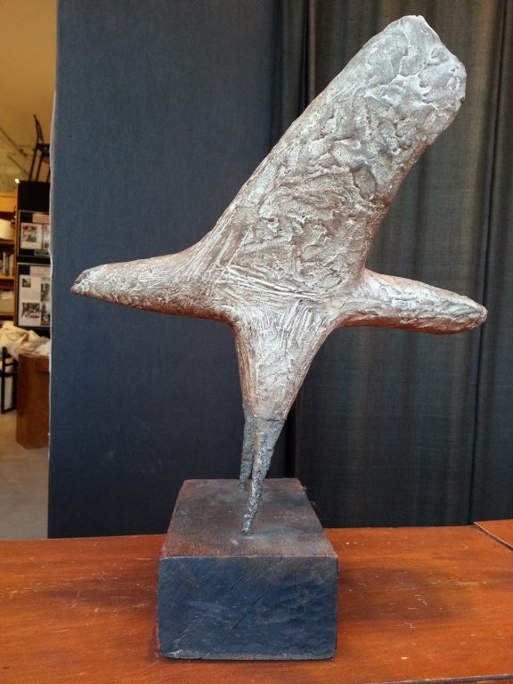 Hand-Carved Bird of Prey Sculpture