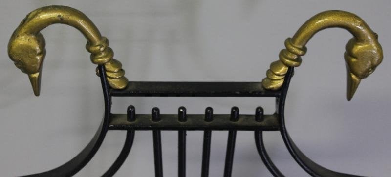 Set of Four Iron and Gilt Metal Neoclassical Style Chairs 1
