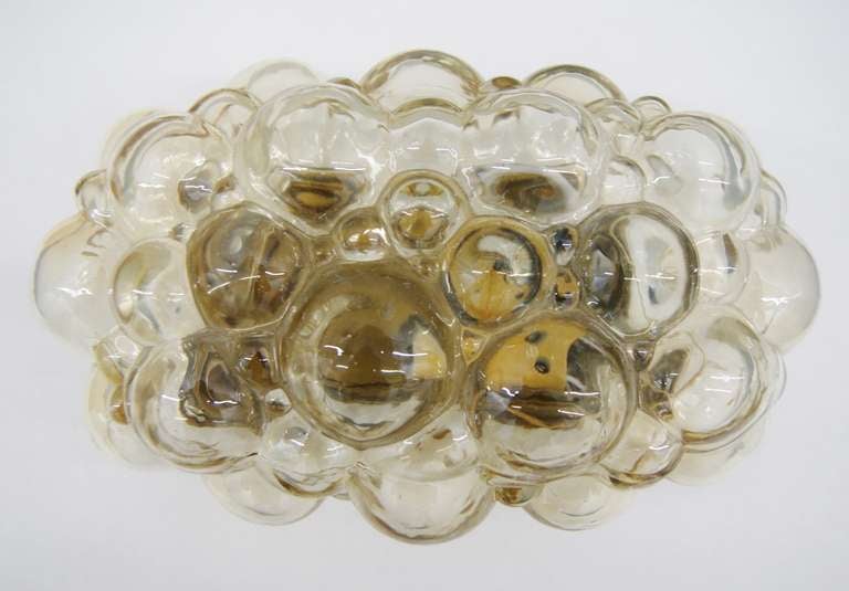 A Bubbled Amber Glass Wall Light Sconce or Ceiling Light