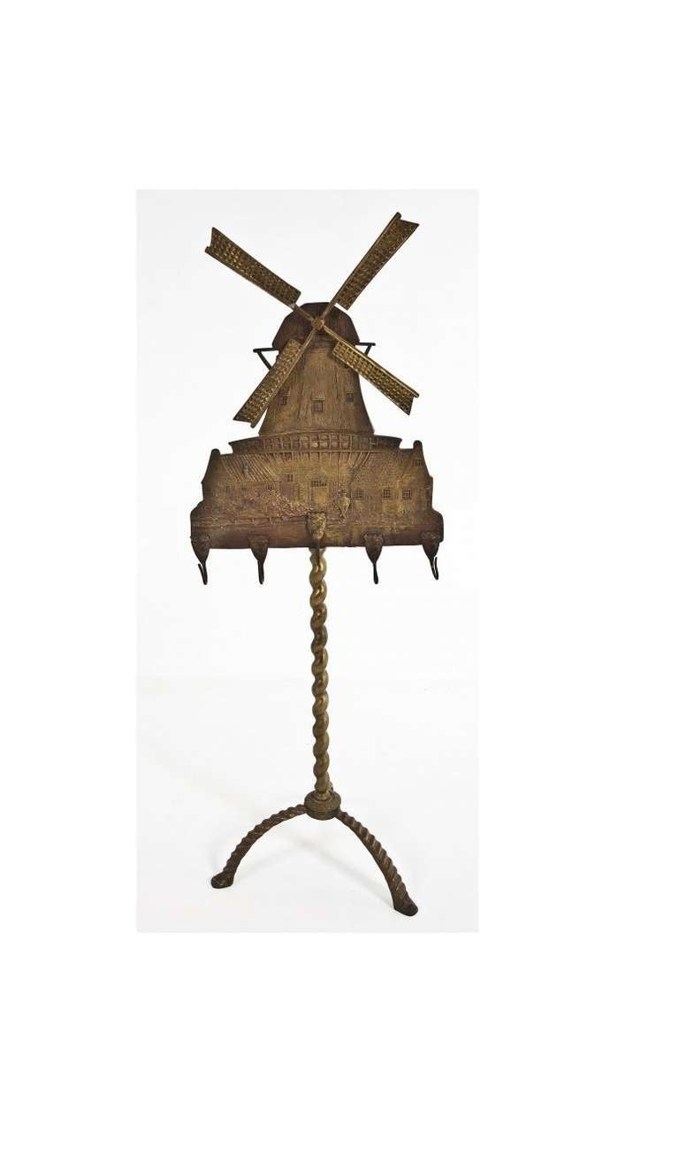 American Large and Unusual Windmill Fireplace Set Attributed to Oscar Bach