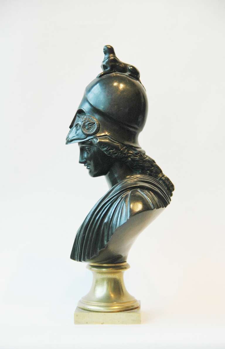 Classical Roman Bronze Bust of a Goddess