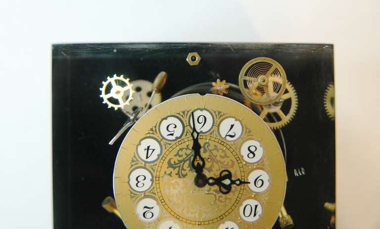 Lucite Clock Sculpture in the Manner of Arman For Sale 2