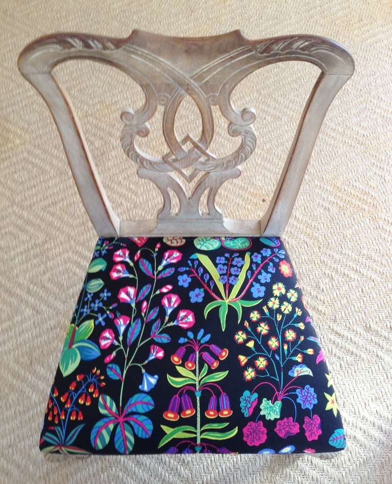 American Queen Anne Chair with Josef Frank Upholstery