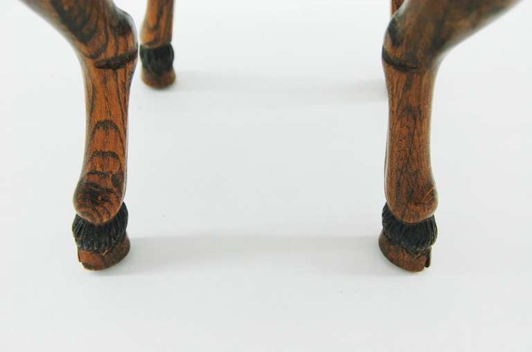 A Pair of Shearling Upholstered Stools with Hoof Feet In Excellent Condition In NYC, NY