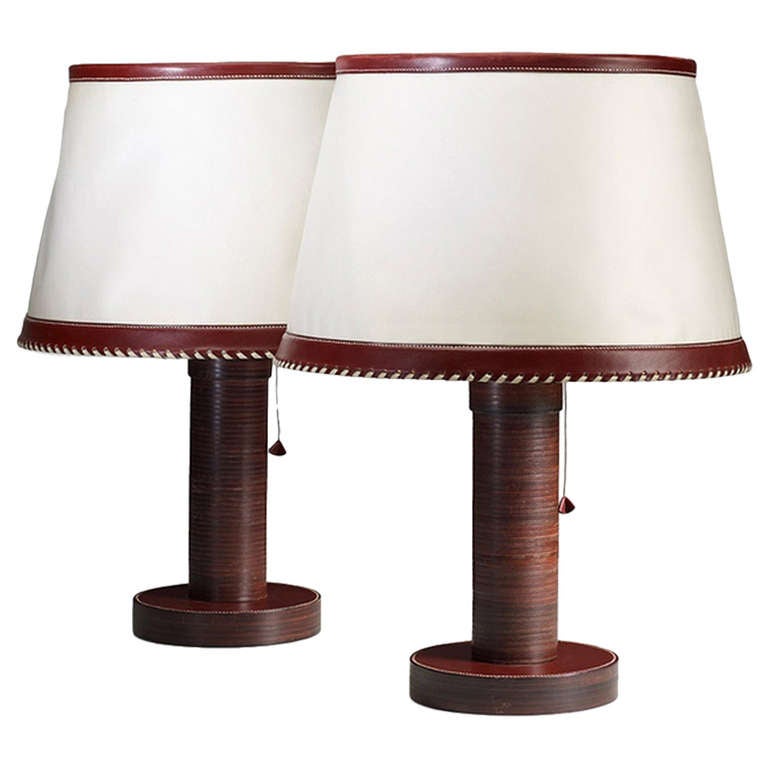 Paul Dupré-Lafon table lamps, 1935, offered by DRAKE