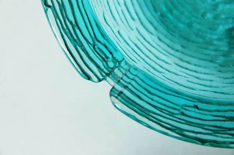 A Large Aquamarine Glass Bowl 1