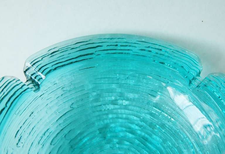 Italian A Large Aquamarine Glass Bowl