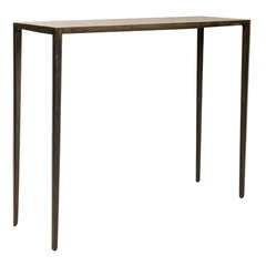 Steel & Parchment Console Table after Jean-Michel Frank
