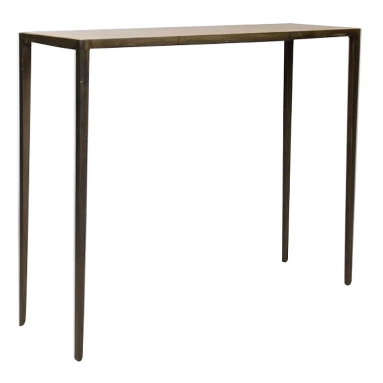 Steel 
Parchment Console Table after Jean-Michel Frank