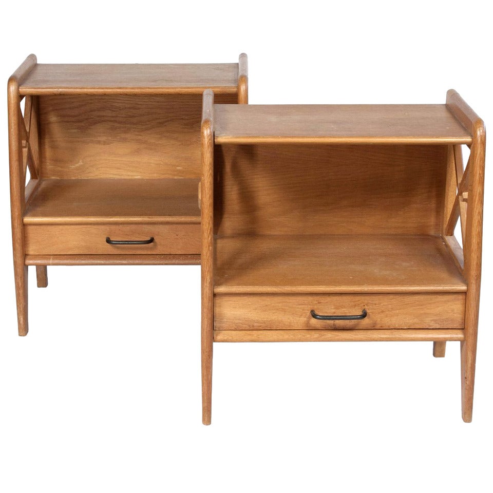 Pair of Bedside Tables by Jacques Adnet