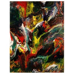 "Z611" Masonite Painting by American Artist Richard Mann