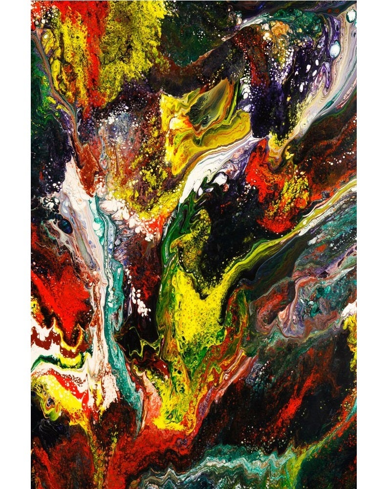 An original, large-scale, acrylic on masonite painting by American artist Richard Mann. The piece is unframed and marked R. Mann on the lower centre of the painting.