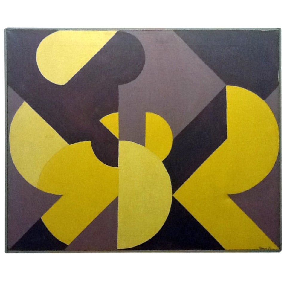 Acrylic on Canvas, Signed Klein, 1969 For Sale