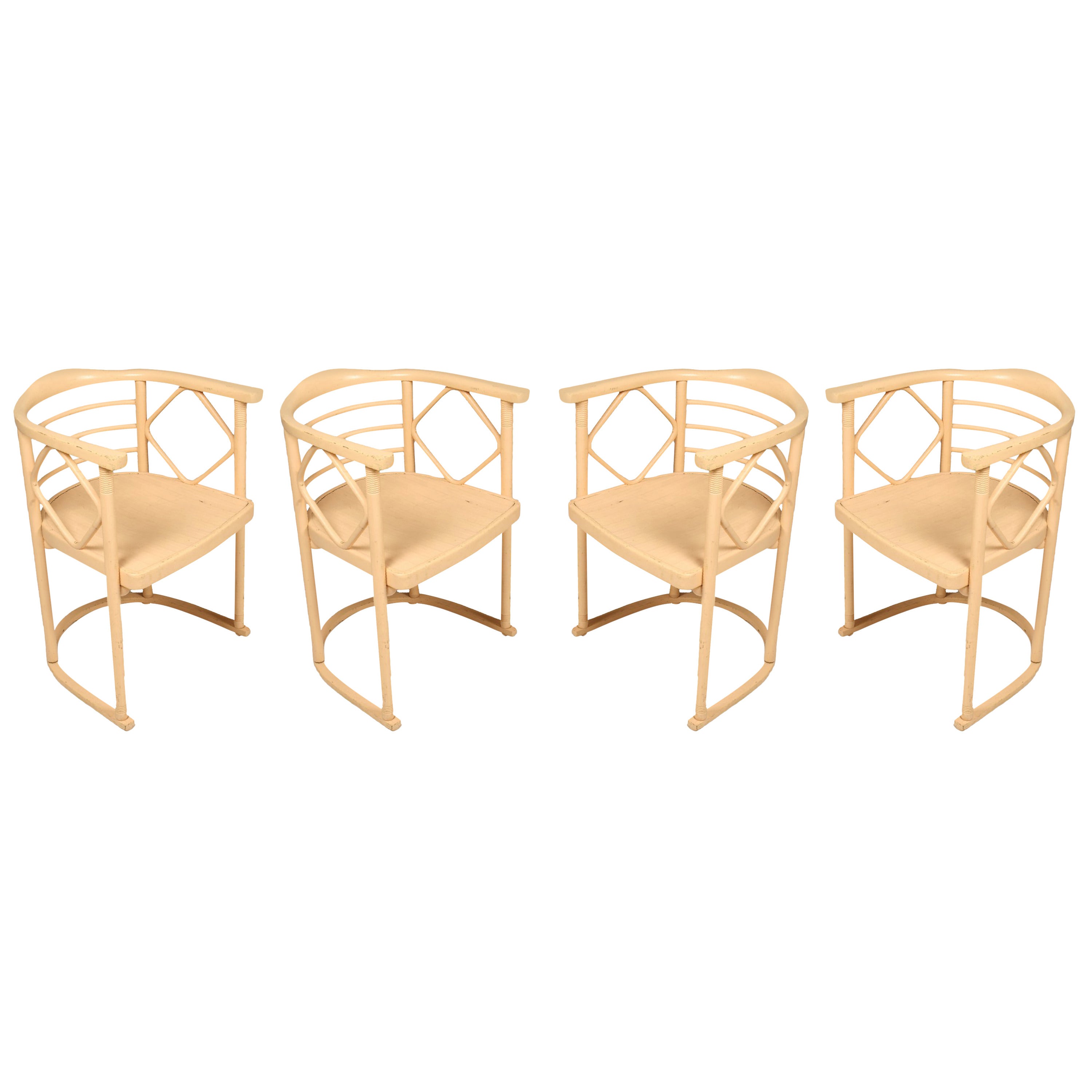 Set of Four Chairs in the Manner of Josef Hoffmann