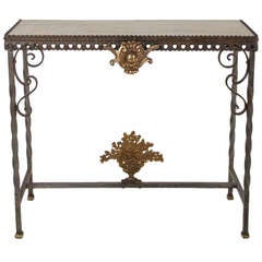 Neoclassical Bronze and Iron Console Table