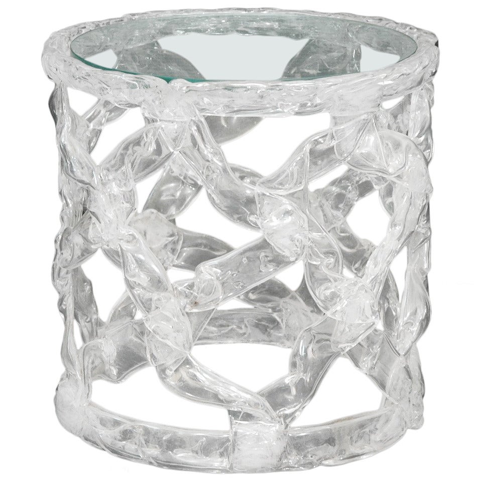 A Tony Duquette Clear Taffy Side Table