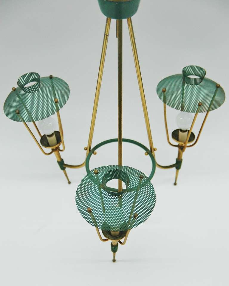 A Three Lantern Chandelier by Arlus House