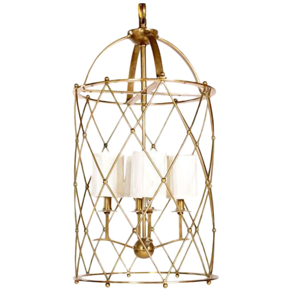 A Brass Lantern in the Style of Jean Royère