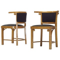 Paire de chaises de style Joseph Hoffmann Fledermaus