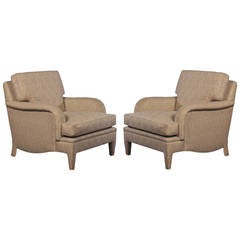 Pair of André Arbus /Samuel Marx Style Club Lounge Chairs 12
