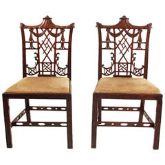 Pair of Chinese Chippendale Chairs