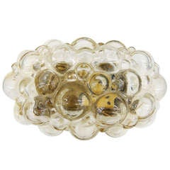 A Bubbled Amber Glass Wall Light Sconce or Ceiling Light