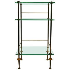 Classic Metal and Glass Multi-Tier Side Table