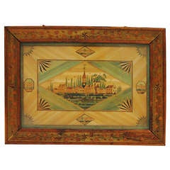 Fine Straw Marquetry Framed Panel 11