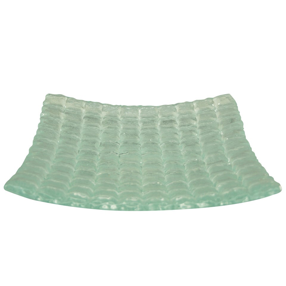Remarkable Large Modern Glass Dish For Sale