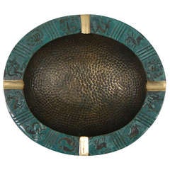 A Bronze Ash Tray or Dish with the Signs of the Zodiac