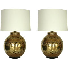 Large Globe Brass Lamps