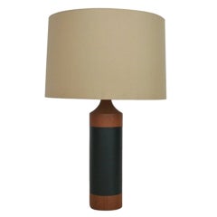 Danish Wood and Leather Lamp