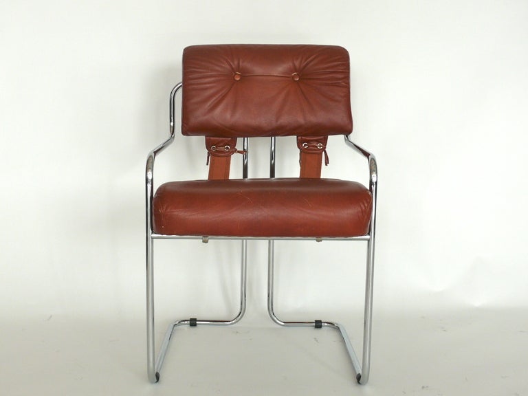Italian Leather Dining Chairs by Pace