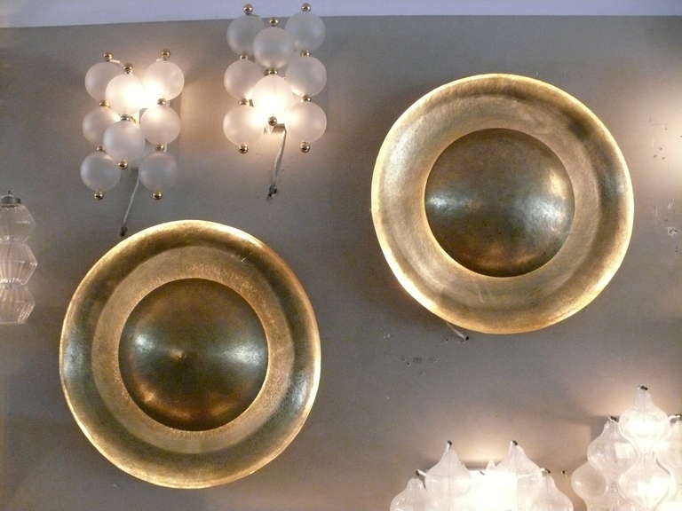 Hammered Brass Dome Sconces