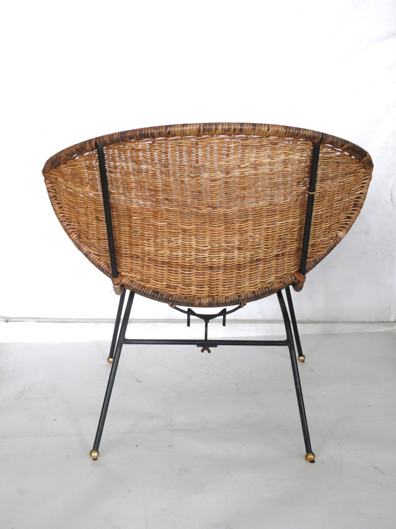 20th Century Sculptural Wicker and Rattan Clam Chairs