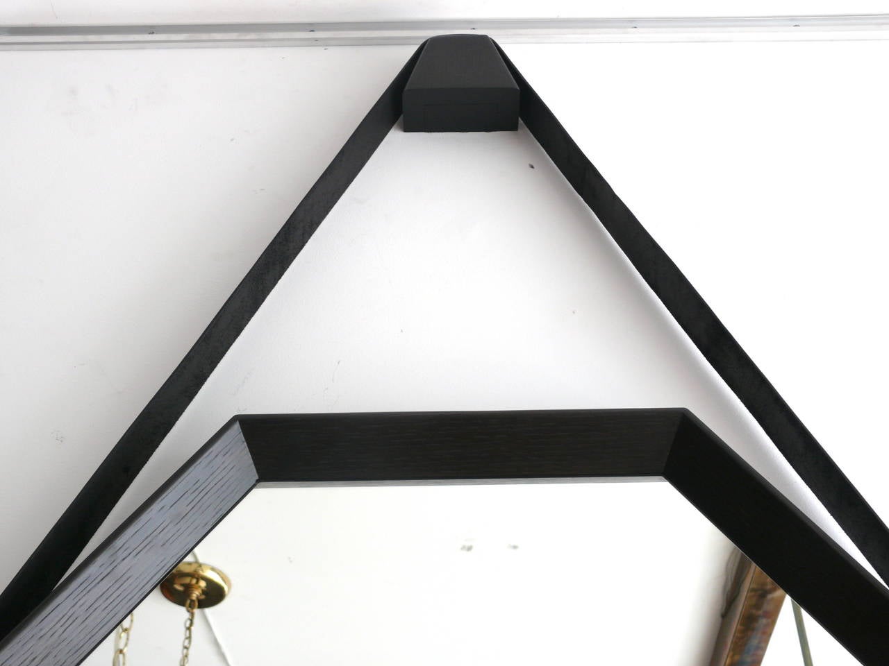 Beverly Oak and Leather Octagon Mirror by Orange Los Angeles  1