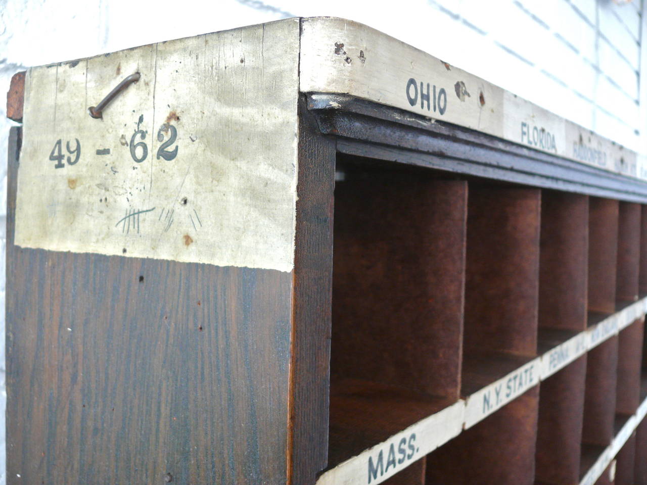 Industrial Oak and Steel Postal Desk 3
