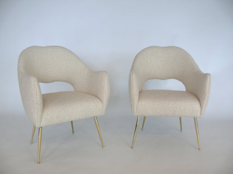 Italian Wool Boucle Sculptural Chairs 6