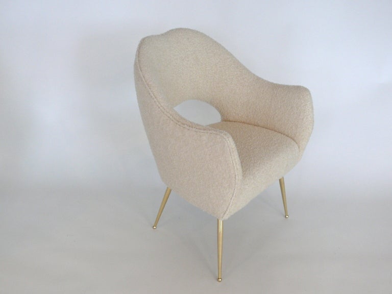 20th Century Italian Wool Boucle Sculptural Chairs