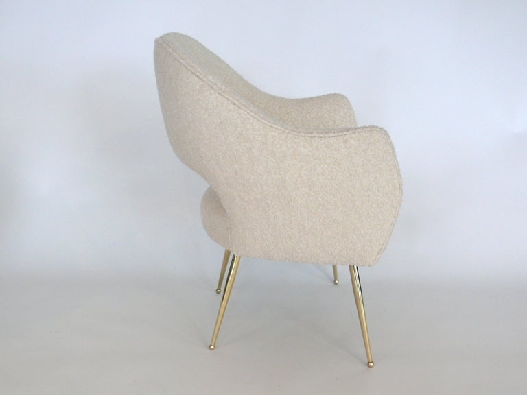 Italian Wool Boucle Sculptural Chairs 1