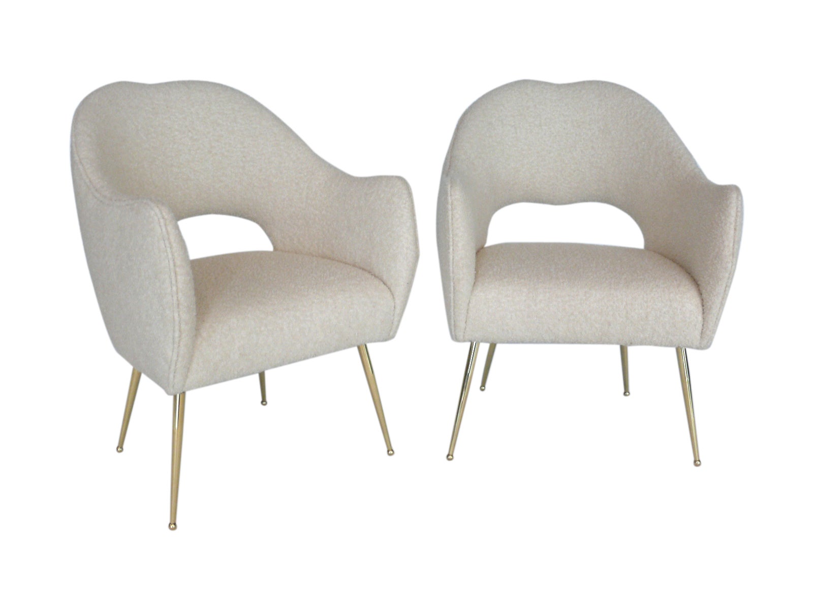Italian Wool Boucle Sculptural Chairs