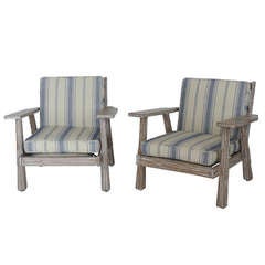 Vintage Oak Lounge Chairs by Brandt Ranch